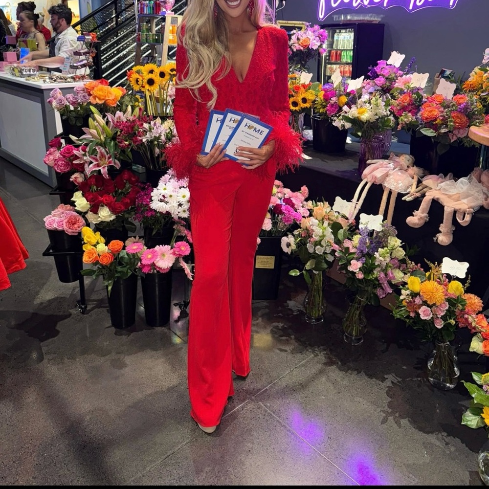 Custom Debbie Carroll Red Jumpsuit